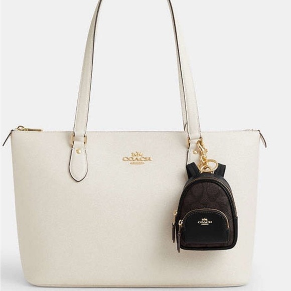 New Coach Mini Court Backpack Bag Charm In Signature Canvas - Picture 2 of 7